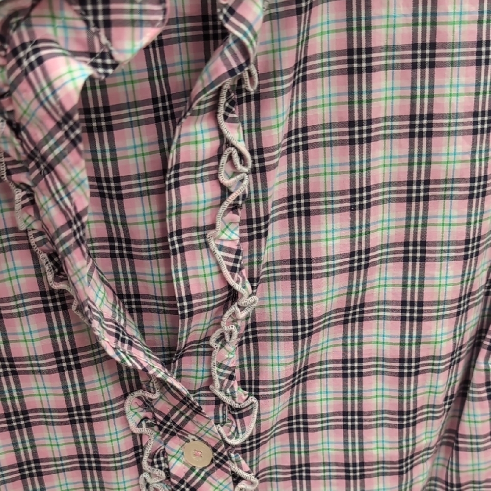 Lilly Pulitzer Womens Pink Ruffled Prairie Blouse Size 6 - Picture 3 of 8
